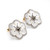 1.46 Carat White Diamond, Black Diamond, and Crystal Flower Stud Earrings