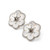 1.46 Carat White Diamond, Black Diamond, and Crystal Flower Stud Earrings