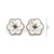 1.46 Carat White Diamond, Black Diamond, and Crystal Flower Stud Earrings