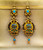 Art Deco Style 0.50 Carat Emerald Turquoise Enamel Yellow Gold Drop Earrings