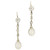Pair of Natural Pearl and Diamond Ear Pendants