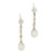 Pair of Natural Pearl and Diamond Ear Pendants