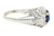 Art Deco 2.24 Car No Heat Madagascar Sapphire Diamond Platinum Scalloped Ring