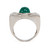 Art Deco Diamond and Cabochon Emerald Ring in Platinum