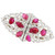 Art Deco  Carved Ruby Diamond  Platinum Double Clip Pin
