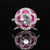 Antique Art Deco Platinum Old European Diamond and Ruby Engagement Ring