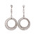 Diamond Double Circle Platinum Drop Earrings Estate Fine Jewelry