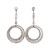Diamond Double Circle Platinum Drop Earrings Estate Fine Jewelry