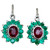 18 Karat White Gold Ruby and Colombian Emerald Dangle Earrings