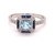 Art Deco style Inspired Blue Topaz, Sapphire and Diamond Ring