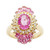 Pink Sapphire with Diamond Ring Set in 18 Karat Rose Gold Settings