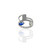 Amwaj 18 Karat White Gold Ring with Pear Cut Sapphire and Multi-Cut Diamonds