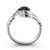 1 Carat 14 Karat White Gold Certified Round Black Diamond Engagement Ring