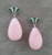 Art Deco Style Gold Round Drops Pink Opal Diamonds Black Enamel Dangle Earrings