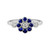 Fleur Daisy Natural Blue Sapphire with Diamond Ring in White Gold 18K