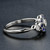 Fleur Daisy Natural Blue Sapphire with Diamond Ring in White Gold 18K