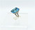 Vintage Cocktail ring with large cut aqua rhinestones