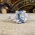 Art Deco Style 2.00ct Aquamarine and Diamond Geometric Ring in Platinum