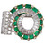 Cartier London 1930s Diamond Emerald Clip