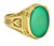 Art Deco Egyptian Revival Chrysoprase 14 Karat Gold Lotus Unisex Signet Ring
