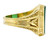 Art Deco Egyptian Revival Chrysoprase 14 Karat Gold Lotus Unisex Signet Ring