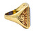 1936 Art Deco Blue Chalcedony 14 Karat Gold Unisex Heraldry Signet Ring