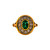 Art Deco Style 1.15 Carat White Diamond Emerald Yellow Gold Cocktail Ring