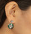 Art Deco Style Diamond and Emerald Drop Earring in 18K White Gold