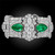 Art Deco Diamond Pear-Shaped Emerald Platinum Bracelet