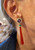 Art Deco Style 18 Karat Gold 0,40 Karat White Diamonds Carnelian Dangle Earrings