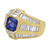 Gorgeous 18 Karat Yellow Gold Center Sapphires and Baguettes Dome Ring
