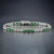 AimÃ©e Art Deco Style Square Emerald and Diamond Line Bracelet in 18K White Gold