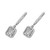 18 Karat Gold Dangle Earring White Gold Baguette Emerald Cut Illusion Diamond