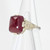 French 1930s Art Deco Sugar Loaf Ruby Diamond 18 Karat White Gold Ring