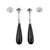 Pair of Art-Deco Onyx and Diamond Drop Earrings