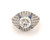 Art Deco Style 1.68 Center Diamond Platinum Sapphires Engagement Ring