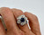 Art Deco Platinum, Sapphire and Diamond Cluster Ring