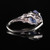 Antique Art Deco 14K White Gold Old Cut Sapphire and Diamond Engagement Ring