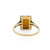 Vintage Art Deco Style 14K Two Tone Emerald Cut Citrine Fashion Ring