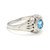 Art Deco 14 Karat White Gold Blue Topaz Floral Engagement Ring