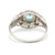 Art Deco 14 Karat White Gold Blue Topaz Floral Engagement Ring