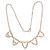 Art Deco Vauxhall Pale Peach Mirror Glass Leaves Design Necklace