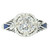 Antique Art Deco Platinum GIA European Diamond Sapphire Filigree Engagement Ring