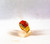 Art Deco Style White Diamond Mediterranean Red Coral Yellow Gold Cocktail Ring