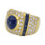 Gorgeous 18KYG 5.67 Carat Center Cabochon Sapphire with Diamonds Dome Ring