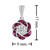 Fleur Rose Round Diamond with Ruby Art Deco Style Pendant in 18K White Gold