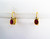 1.00 Carat Ruby 0.04 Carat White Diamond Yellow Gold Dangle Lever-Back Earrings