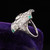 Antique Art Deco Platinum Old Cut Pear and Carre Cut Diamond Shield Ring