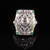 Antique Art Deco Platinum Old Cut Pear and Carre Cut Diamond Shield Ring