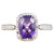 Amethyst and Diamond Illusion Halo Cluster Ring in White Gold